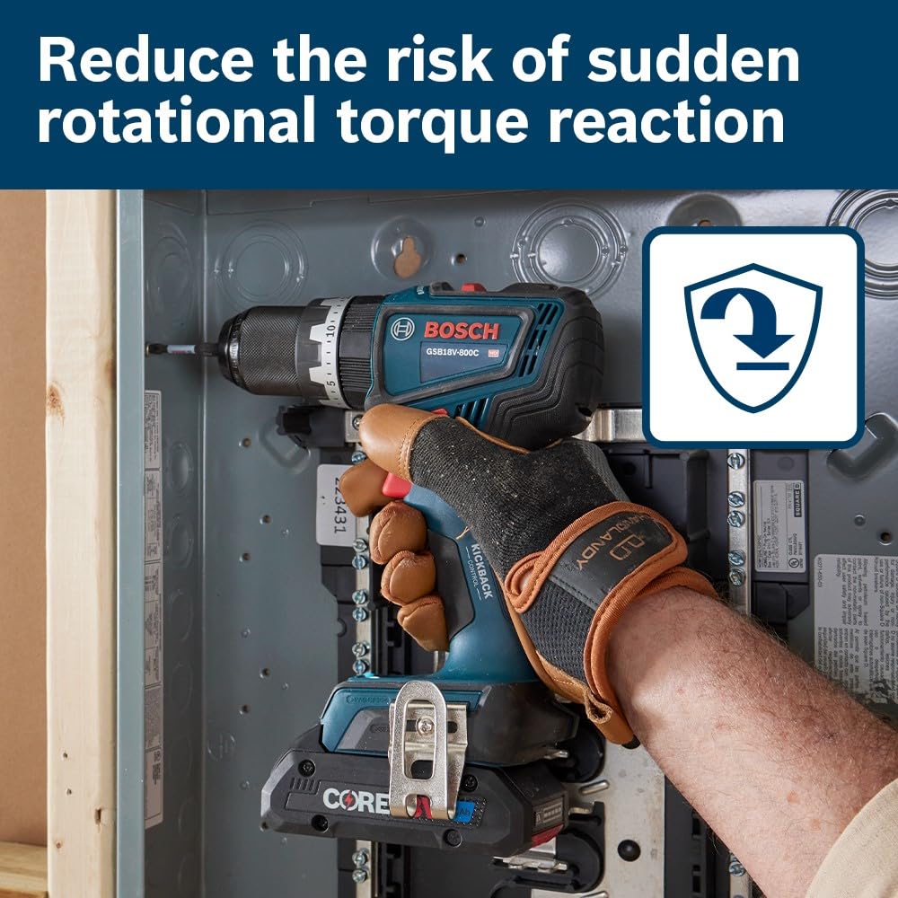 BOSCH 1/2 In. GSB18V-800CB14 Brushless Connected-Ready Hammer Drill/Driver Kit with (1) CORE18V® 4 Ah Advanced Power Battery