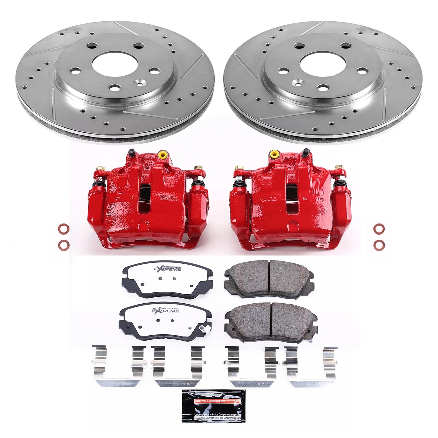 Power Stop Front KC5522-26 Z26 Street Warrior Brake Kit Buick Chevrolet Saab For Buick LaCrosse, Buick Regal, Chevrolet Malibu, Chevrolet Malibu Limi, Saab 9-5 [Model Specific]