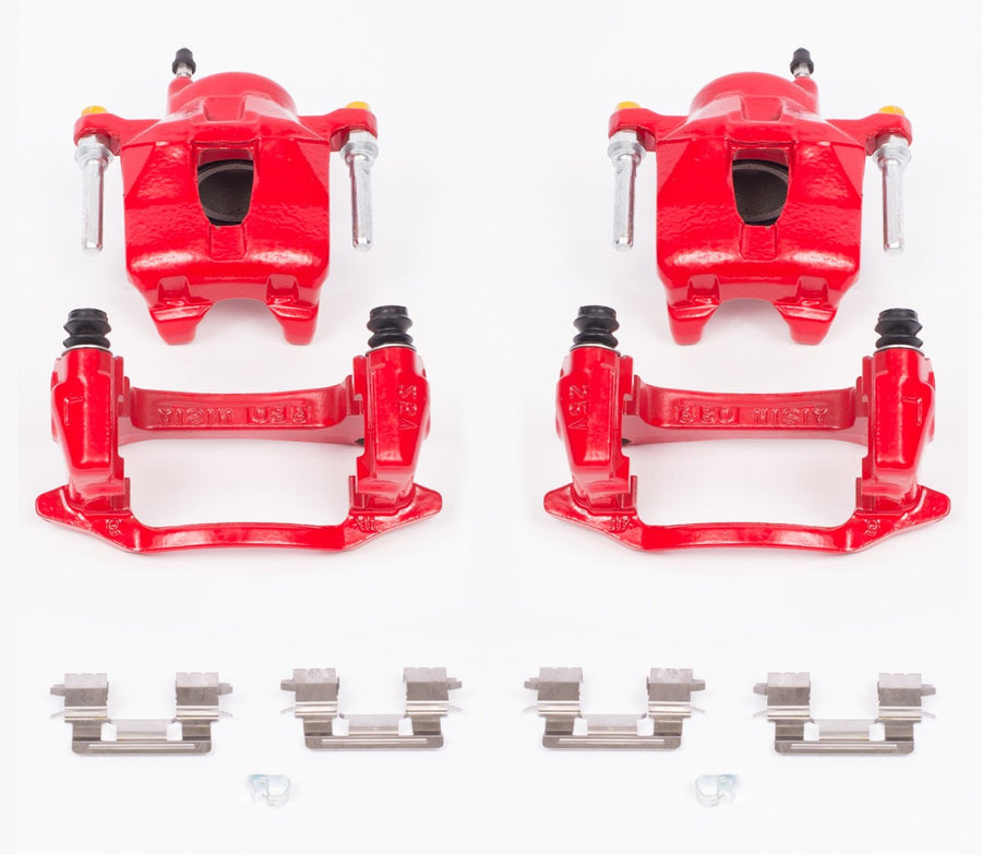 Power Stop Pair of High-Temp Red Powder Coated Front Calipers For Toyota Celica 2000-2002 [Model Specific]