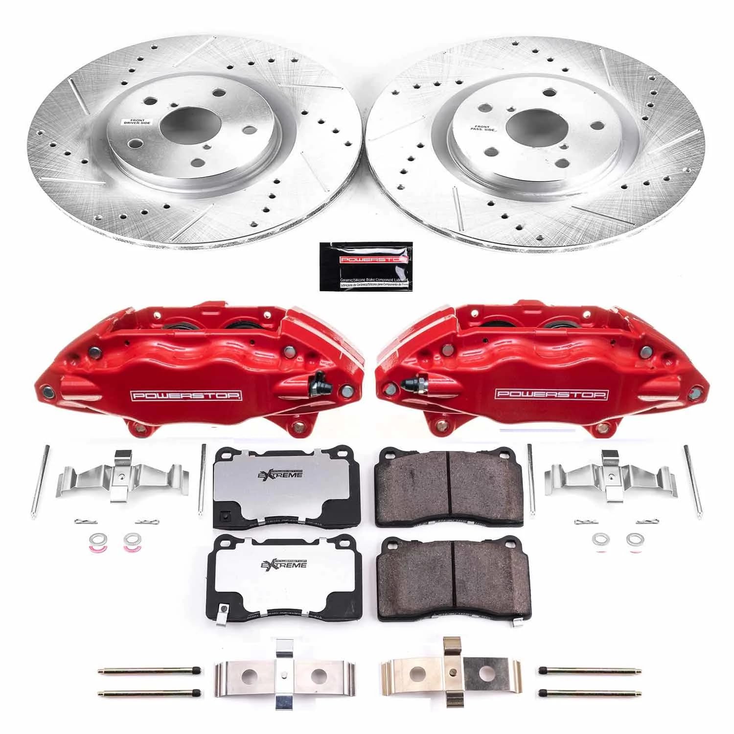 Power Stop Front KC131-26 Z26 Street Warrior Brake Kit Subaru For Subaru Impreza 2005-2014, Subaru WRX STI 2015-2017 [Model Specific]