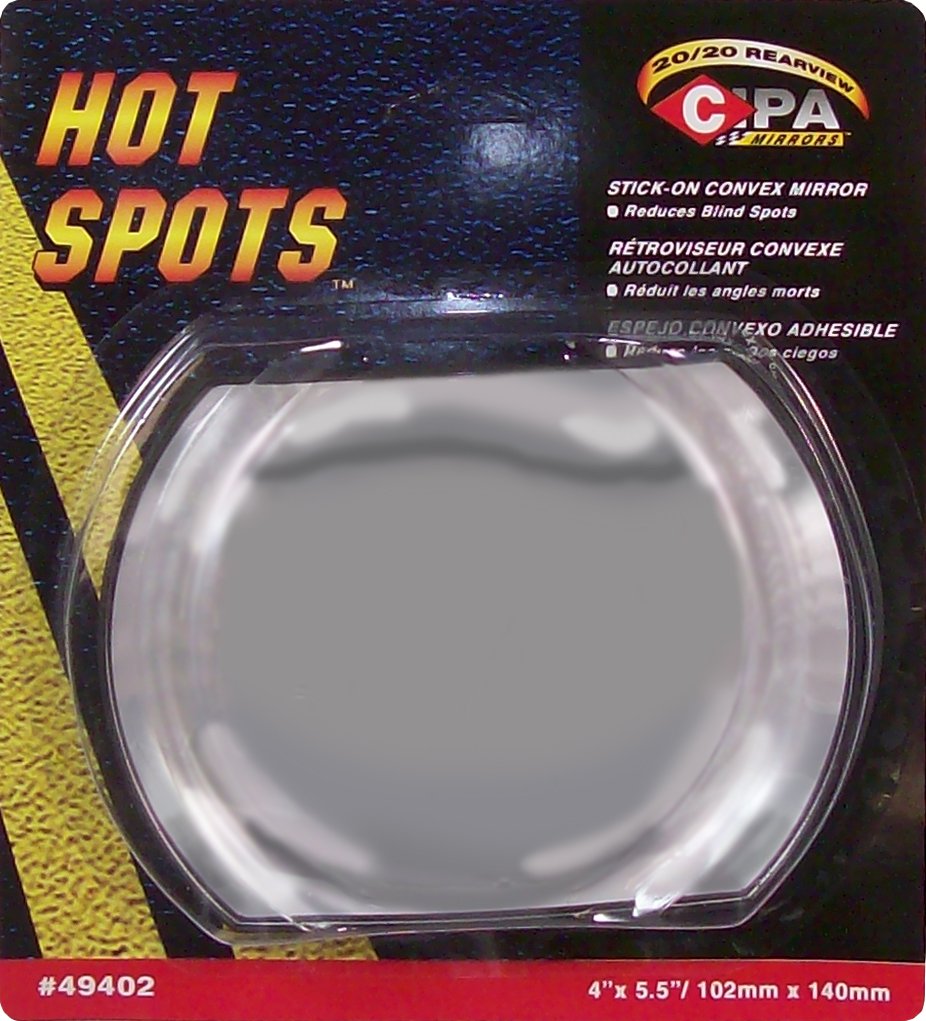 4” X 5.5” CIPA Oblong Stick-On Convex HotSpot Mirror