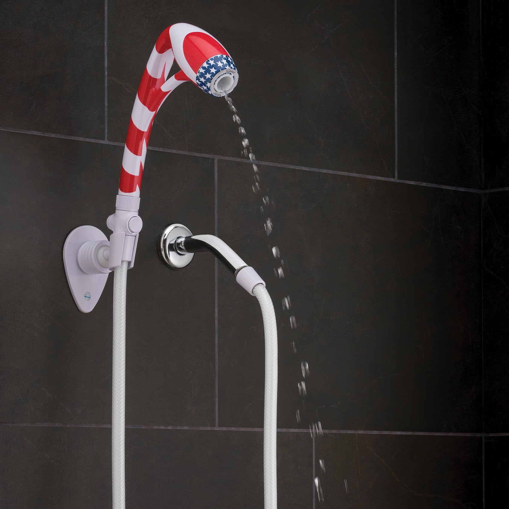 Oxygenics RV BodySpa Red/White/Blue Handheld Shower Head 1.8-GPM (6.8-LPM)