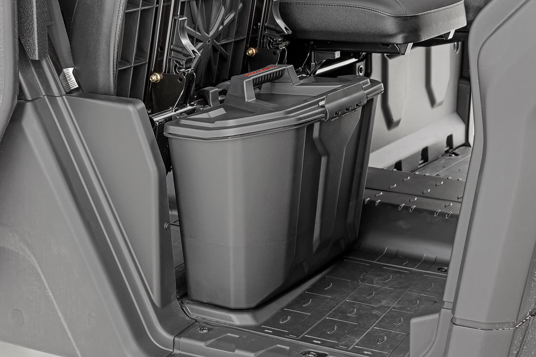 Rough Country Under Seat Storage Box for Can-Am Defender HD5 / HD8 / HD9 / HD10 (2016–2025) - Drop-In Passenger Seat Organizer, Water-Resistant, 3.7-Gallon Storage Capacity