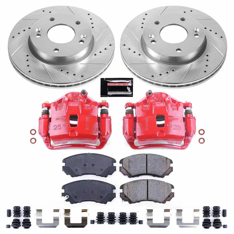 Power Stop Z23 Evolution Sport Brake Upgrade Kit KC6309 with Powder Coated Calipers For Kia Soul 2010-2011 [Model Specific]