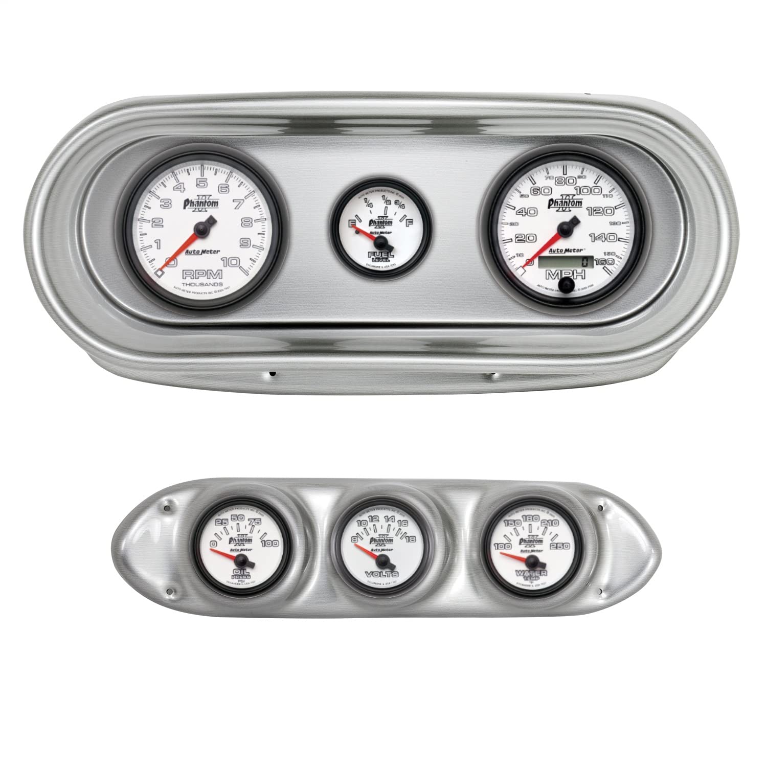 AutoMeter Dash Kit Direct Fit, Nova 62-65, Tach/Mph/Fuel/Oilp/Wtmp/Volt, Phantom Ii (2127-10)