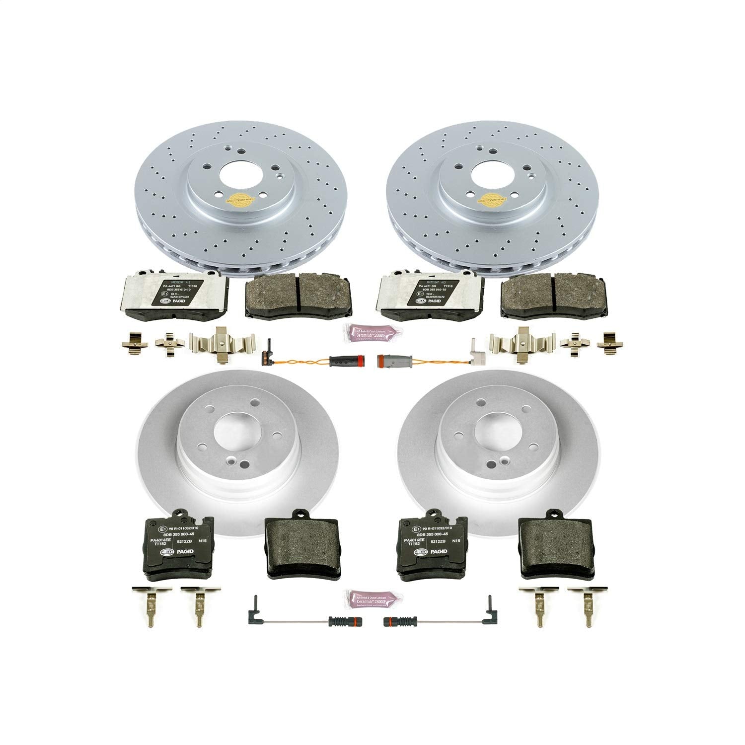 Power Stop ESK2791 Euro-Stop Brake Kit Front and Rear For Mercedes-Benz C230 2004, Mercedes-Benz C320 2003-2005 [Model Specific]