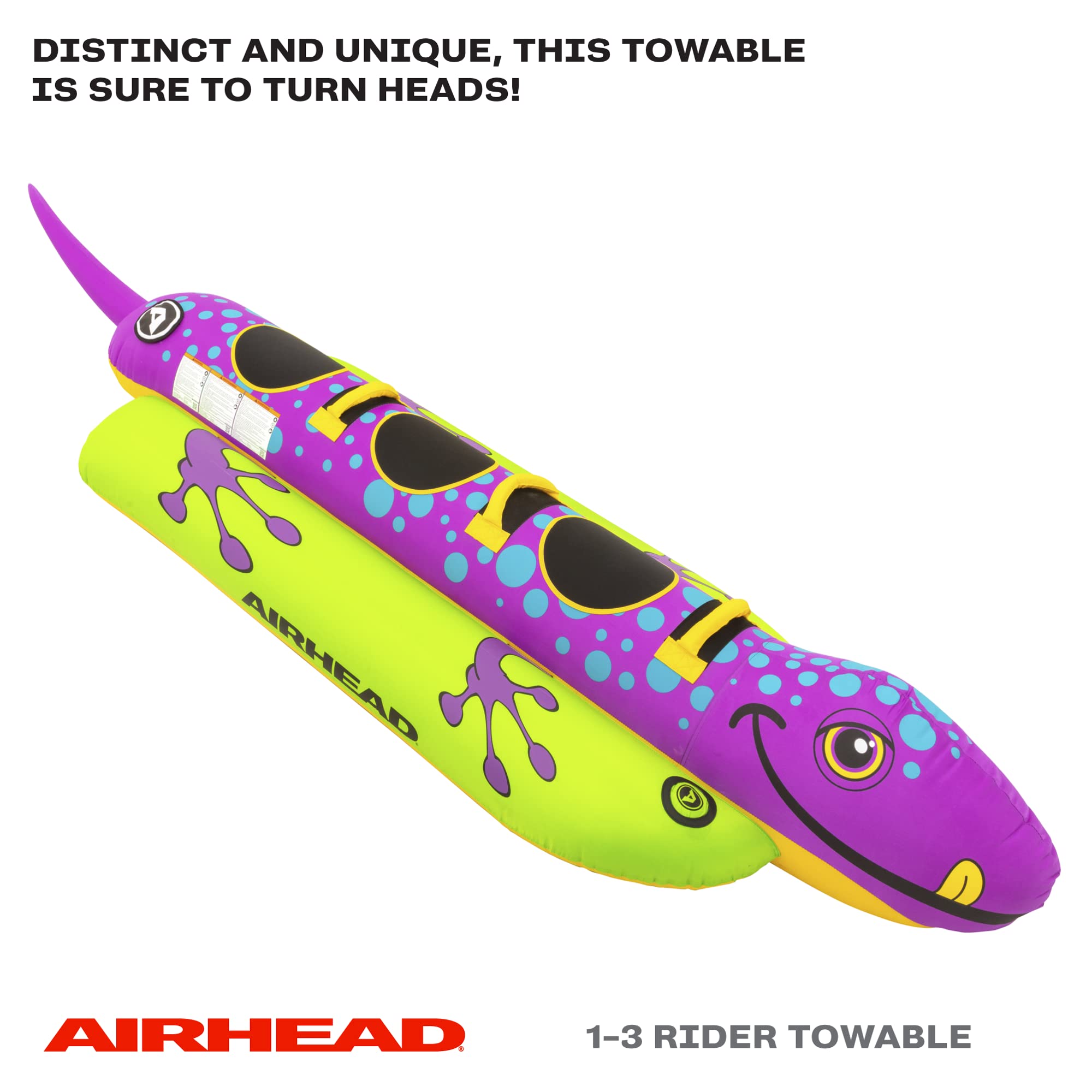 AIRHEAD Salamander Towable Animal Tube, 1-3 Rider Towable Tube for Boating