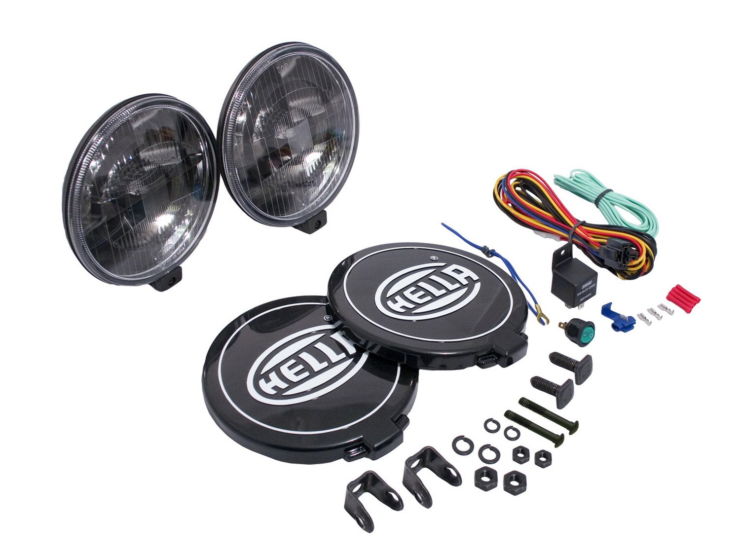 Hella 500 Black Magic Halogen Series Driving Lamp Kit - Performance High Beam Off-Road Light for Pickup Trucks, SUV, 4x4, Jeep, Tractors / 005750991