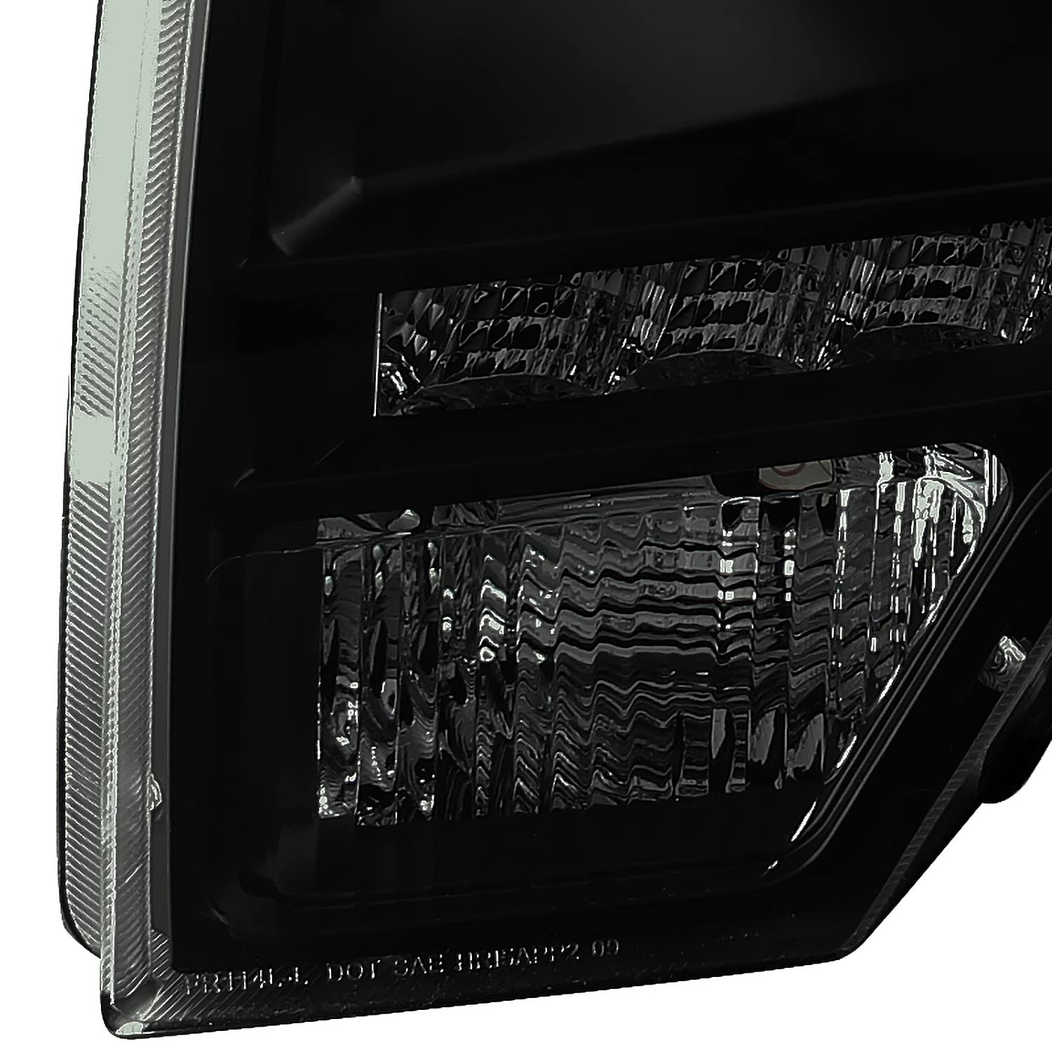 Black Smoke SPEC-D TUNING Projector Headlights w/LED Compatible with 2009-2014 Ford F-150, Left + Right Pair Headlamps Assembly