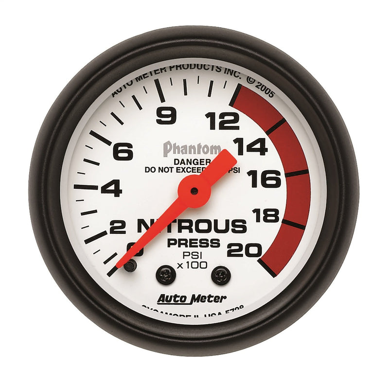 Auto Meter Phantom 5728 Mechanical Nitrous Pressure Gauge 2.3125 in.