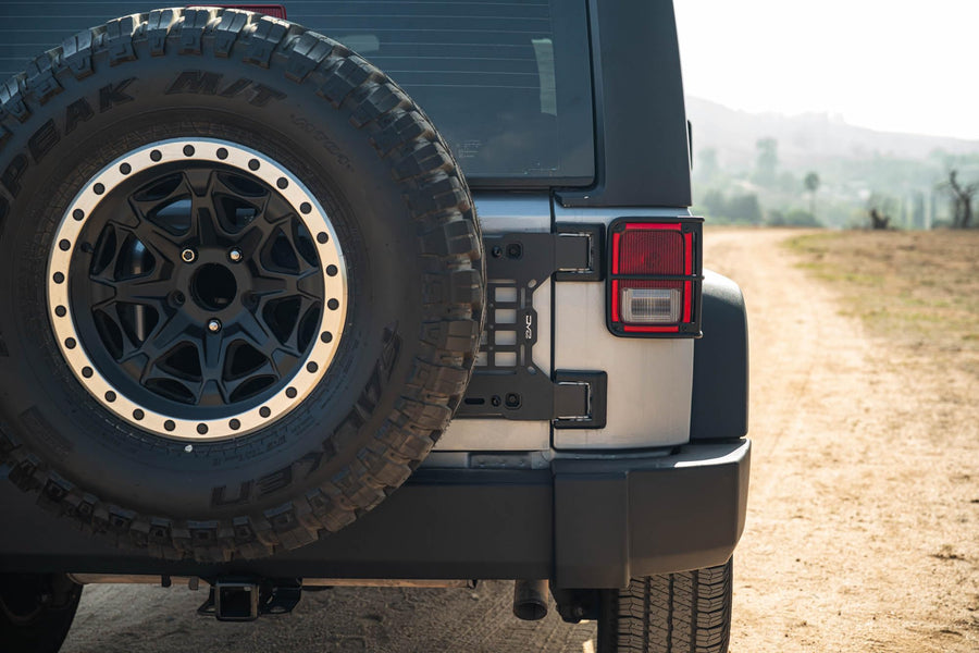 DV8 Offroad Molle Panel Tailgate Reinforcement for 2007-2018 Jeep Wrangler JK | Reduces Strain on OEM Door Hinges | Provides Extra Mounting Space for Gear | Offers Reassurance When Running 35" Tires