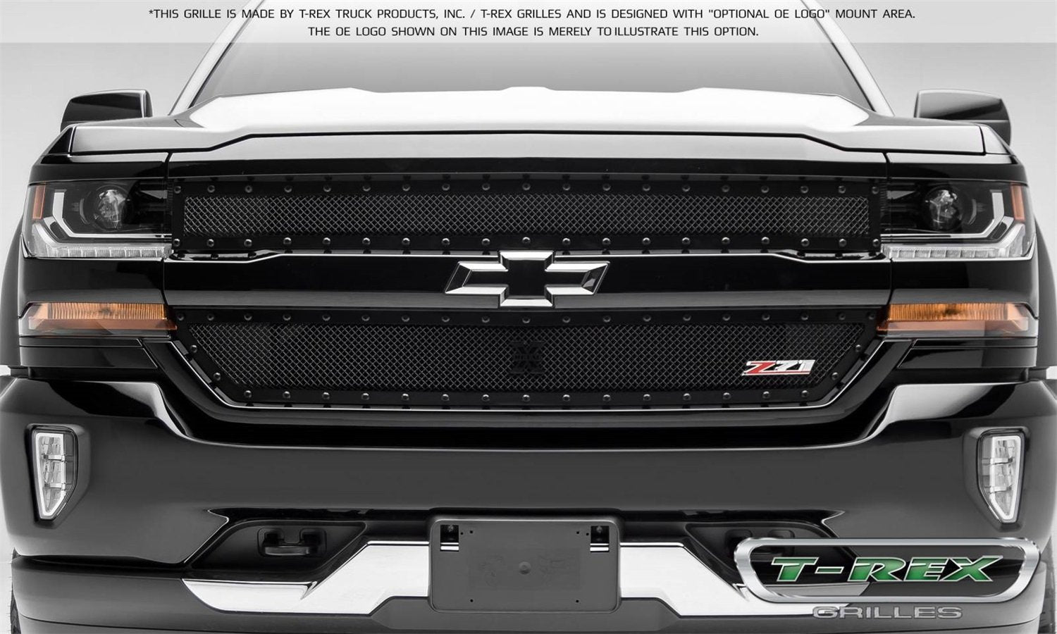 Chevrolet Silverado Grille T-Rex 6711241 X-Metal Black, 1 Pack