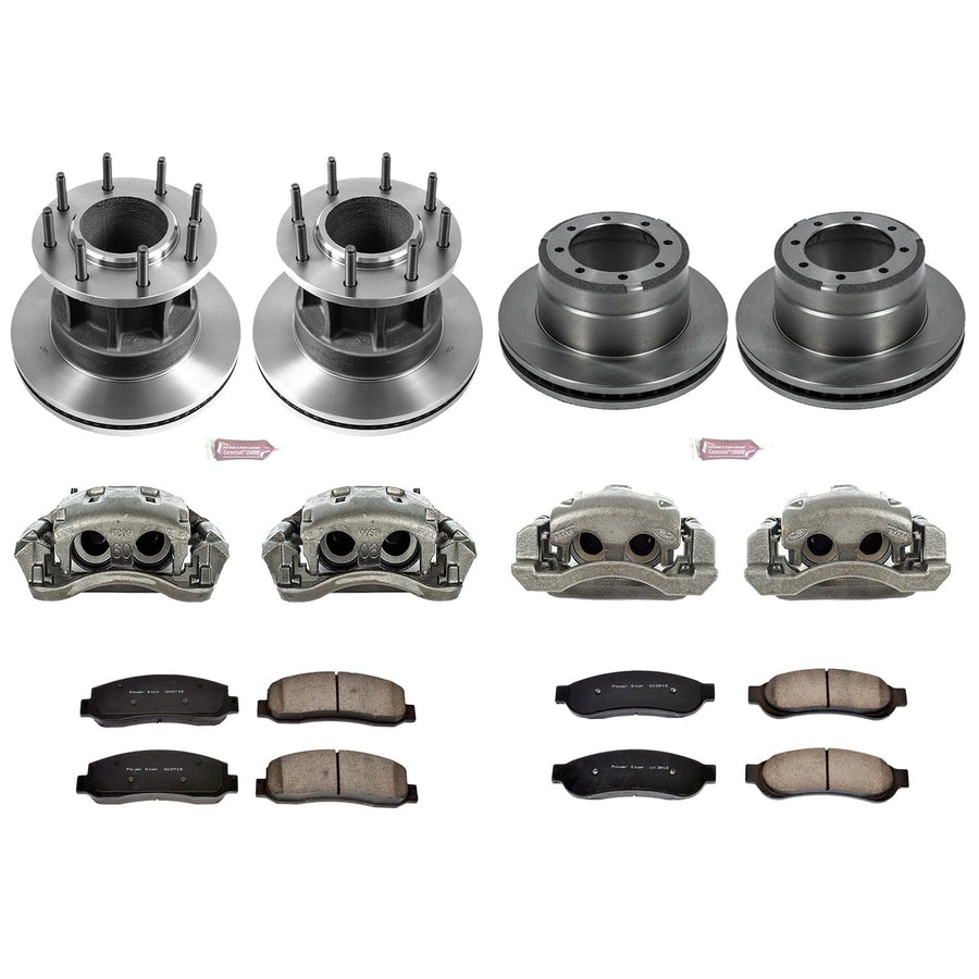 Power Stop KCOE4034 Stock Replacement Brake Kit Front and Rear (with Calipers) For Ford F-350 Super Duty 2005-2007 [Model Specific]