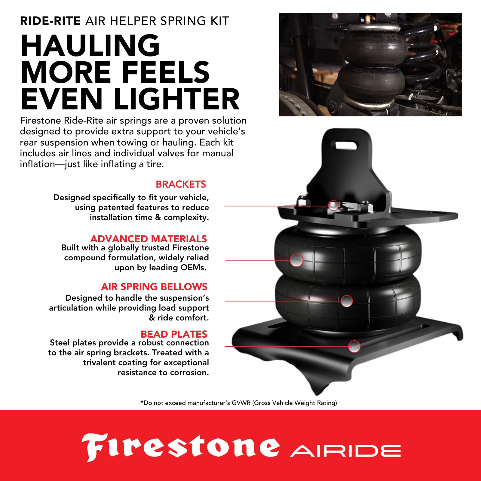 Firestone Airide 2887 Analog All-In-One Rear Air Helper Spring Kit fits 2019-2026 Silverado 1500 & Sierra 1500 | Onboard Air Control for Effortless Load Leveling