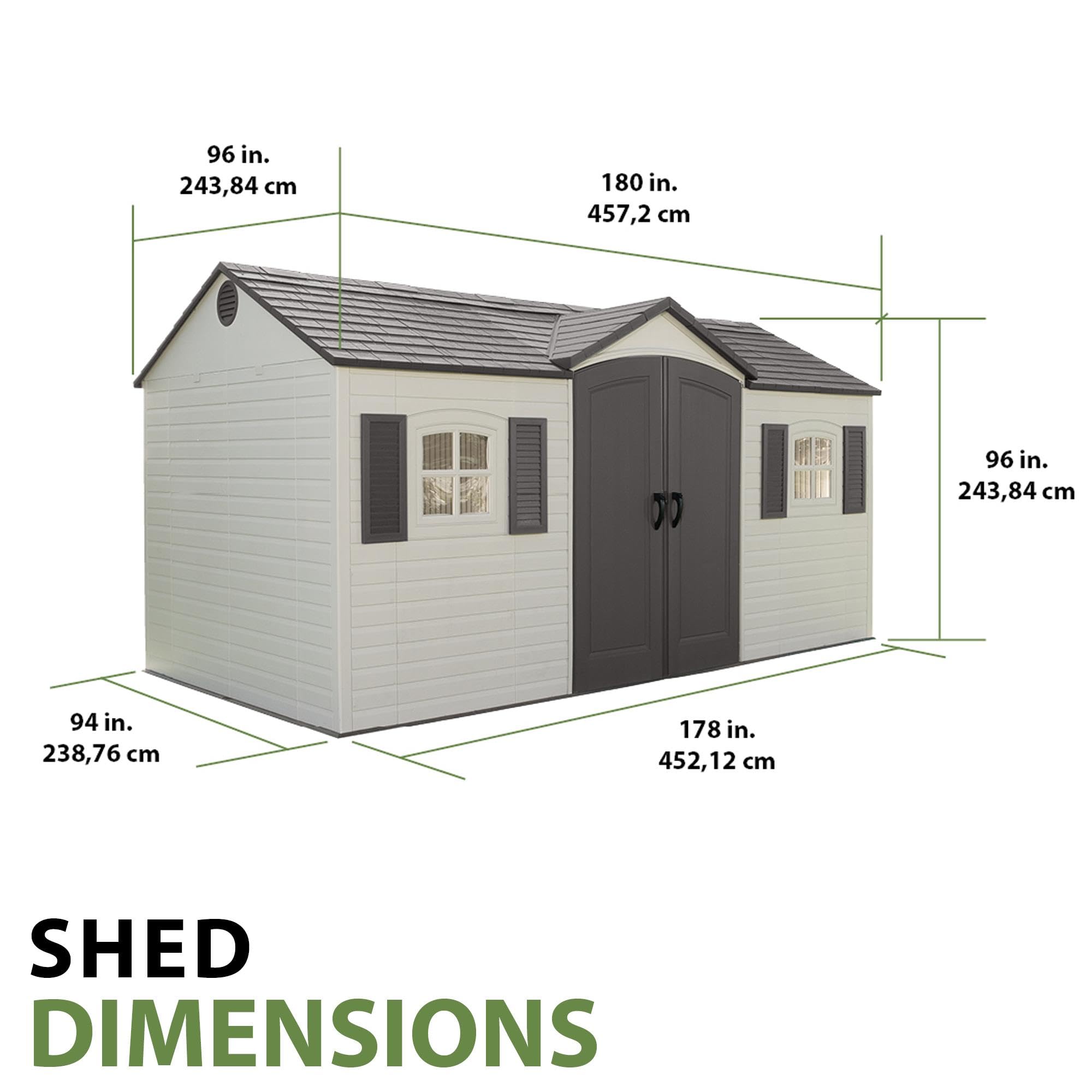 Outdoor Storage Shed Lifetime 6446, 8 x 15 Foot, Desert Sand