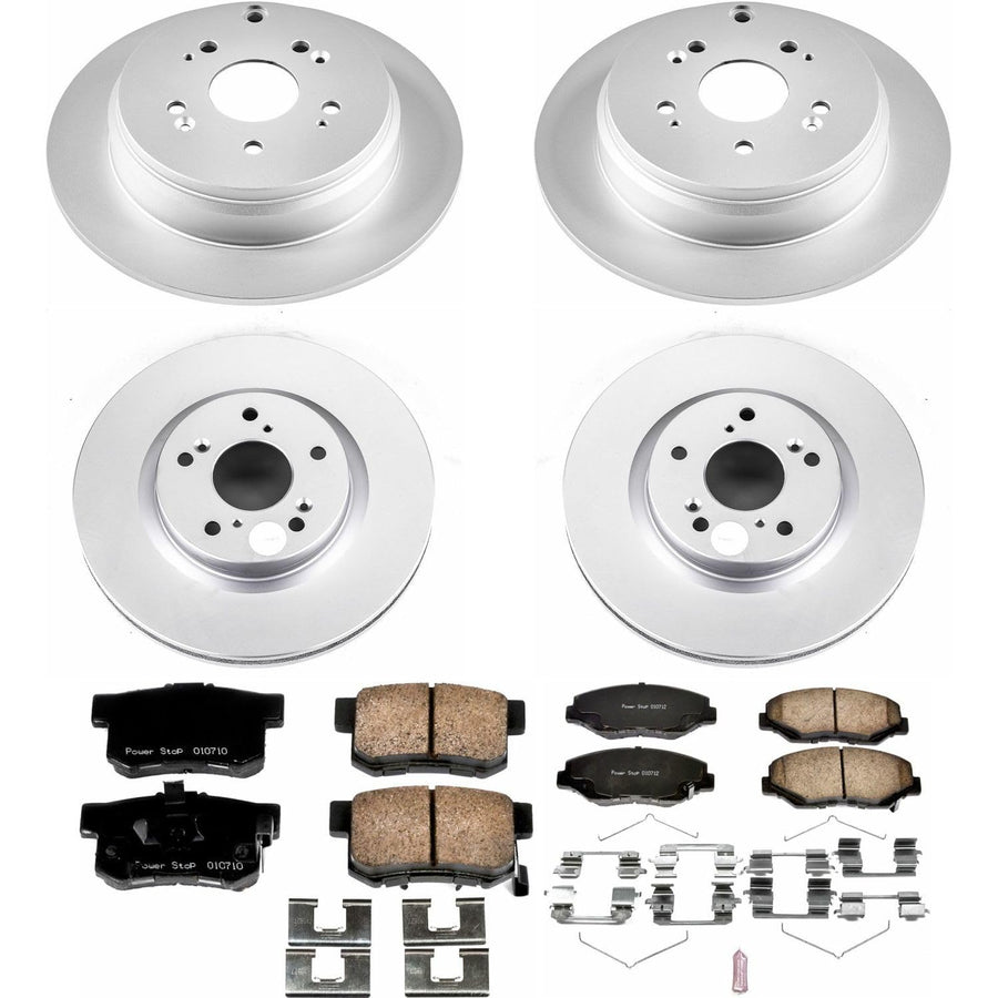 Power Stop Z17 Evolution Geomet Coated Brake Kit Front and Rear For Honda CR-V 2012-2016 [Model Specific]