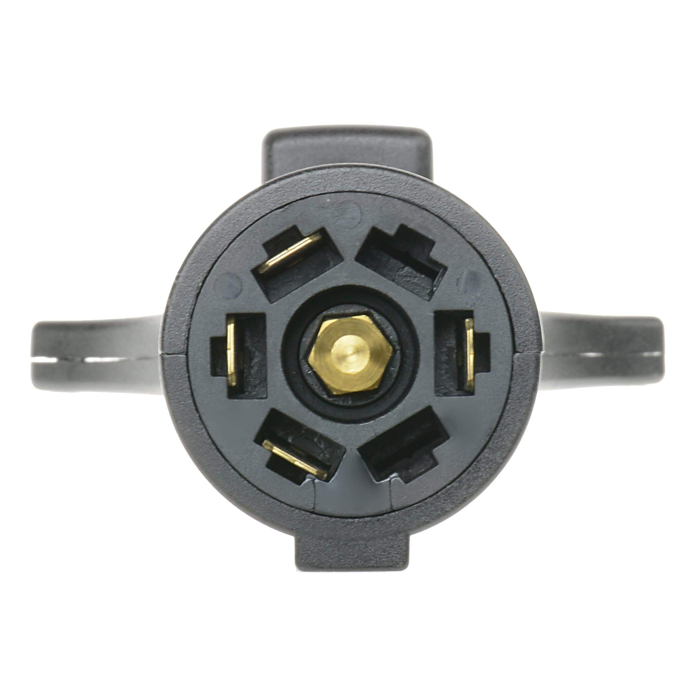 T-H Marine 7-Way Trailer Wiring Adapter - Round Style to 5-Way Adapter, 12 Volt DC