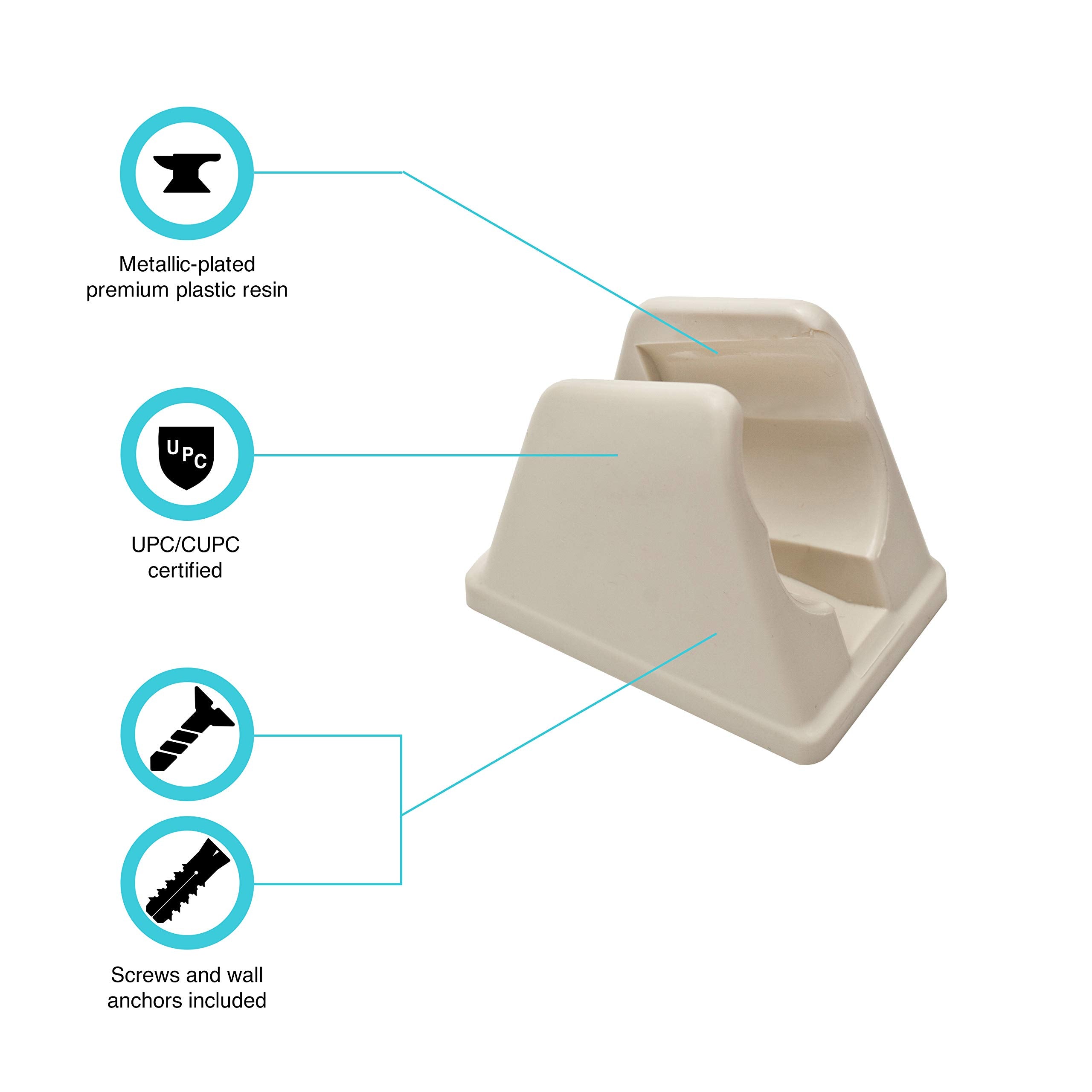 Dura Faucet RV Handheld Shower Wand Bracket Holder DF-SA156-BQ, Mounting Screws Included (Bisque Parchment)