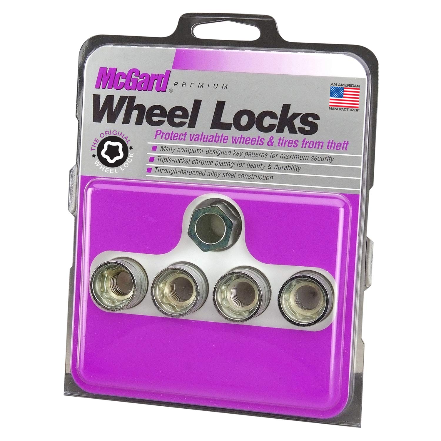 Cone Seat McGard 24019 - Under Hub Cap Wheel Locks (M14 x 1.5 Thread Size) - Set of 4 Silver