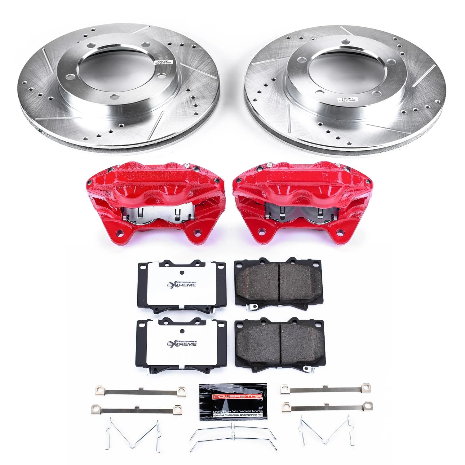Power Stop Z36 KC1132A-36 Truck & Tow Front Caliper Kit- Brake Rotors, Brake Pads and Brake Calipers For Lexus LX470 2003-2007, Toyota Land Cruiser 2003-2007 [Model Specific]
