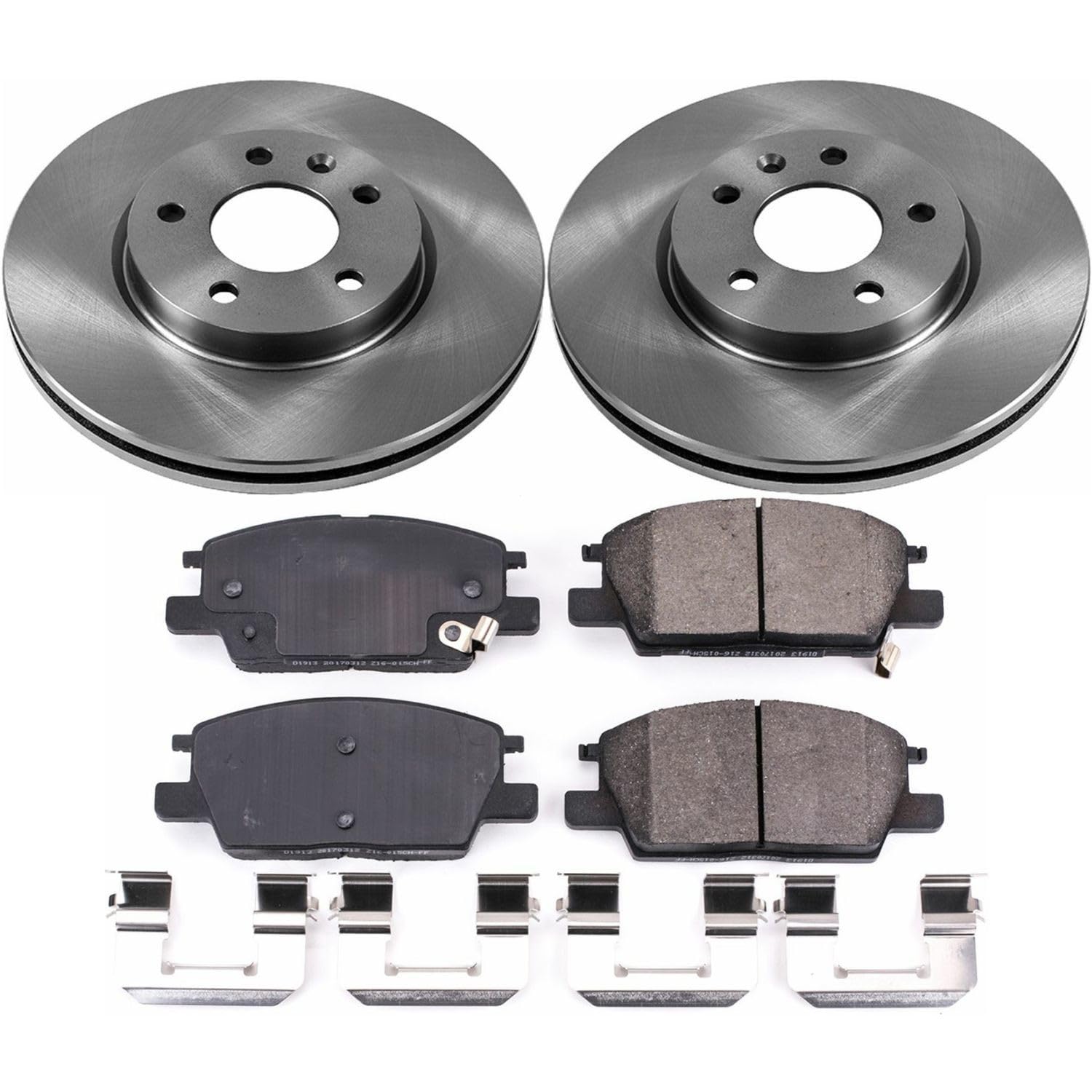 Power Stop KOE7400 Front Replacement Brake Kit-OE Brake Rotors & Ceramic Brake Pads For Buick LaCrosse, Chevy Equinox, Buick Regal Sportback, Chevy Malibu, GMC Terrain [Model Specific]