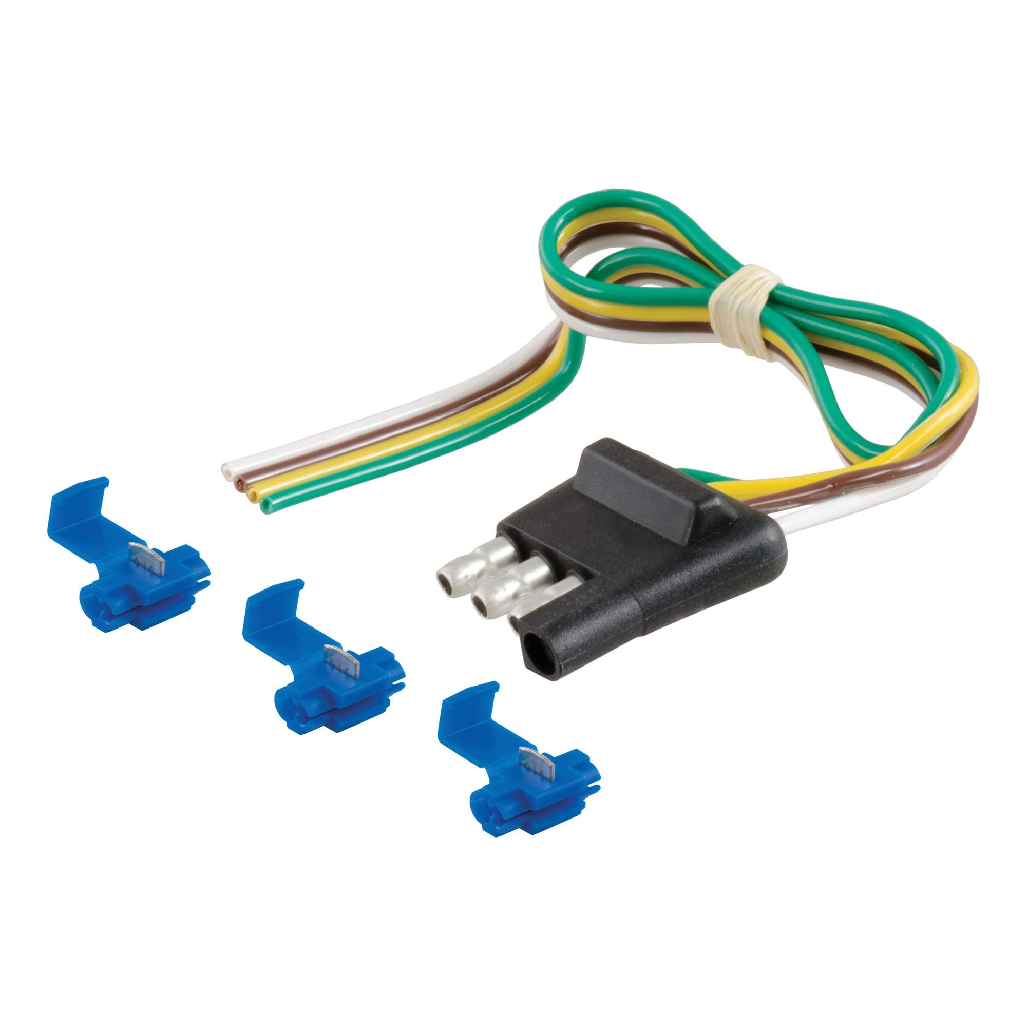4-Pin Flat CURT 58033 Wiring Harness with 12-Inch Trailer-Side Wires