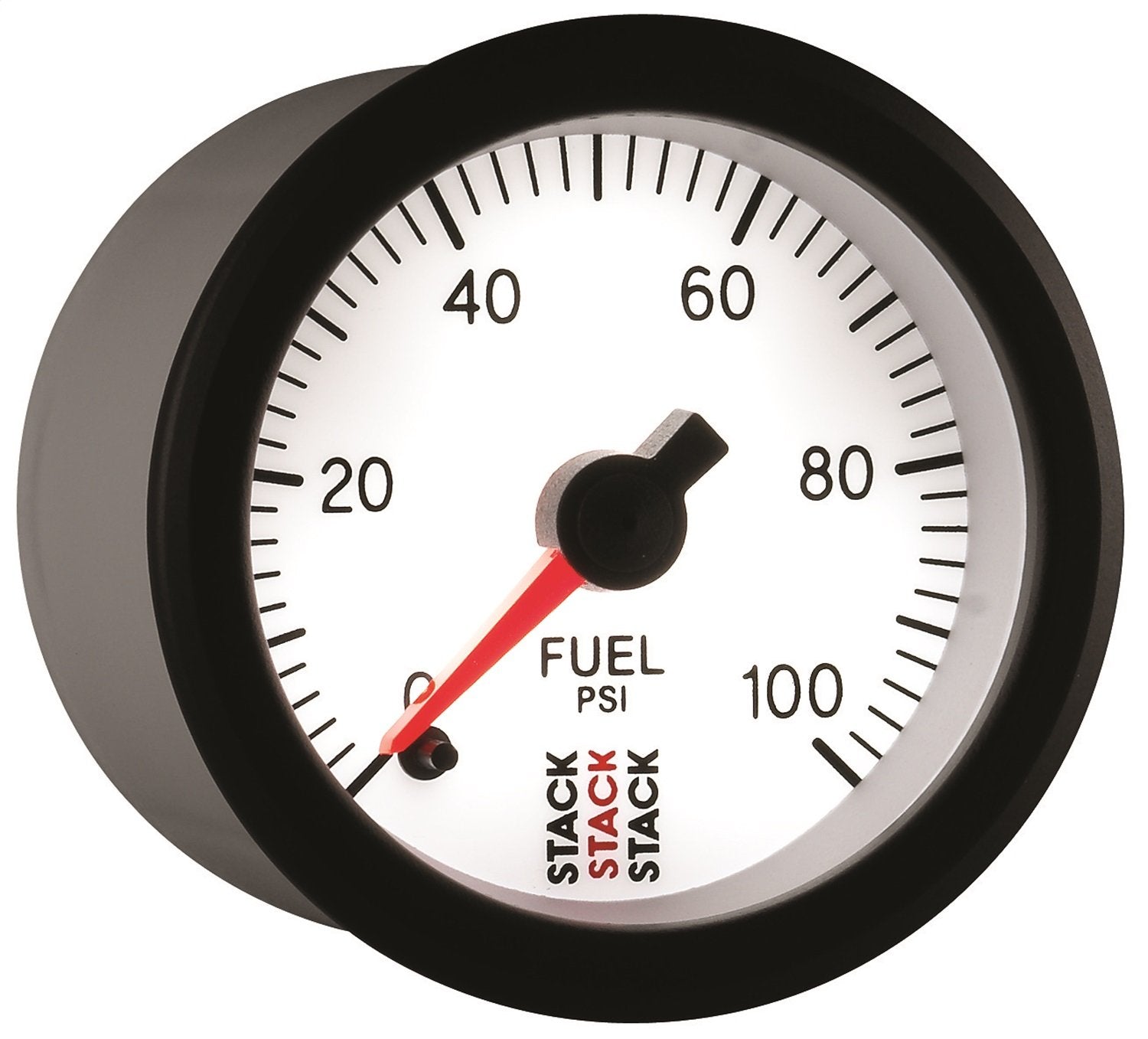 Stack 52mm ST3356 White 1/8" NPTF Male 0-100 PSI Professional Stepper Motor Fuel Pressure Gauge