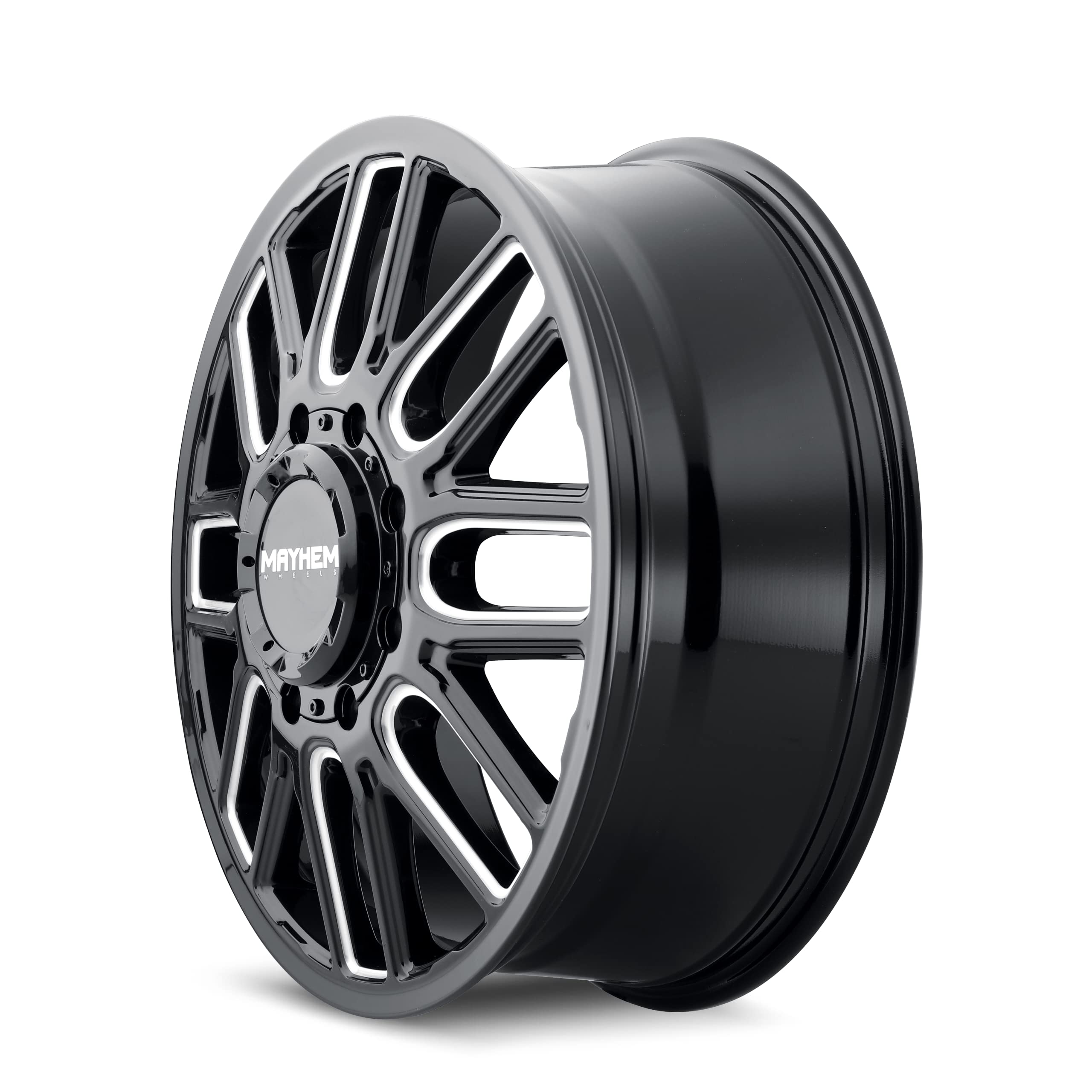 COGENT Mayhem DUALLY Black W/Milled Spokes Wheel with Alloy Steel (22 x 8.25 inches /8 x 142 mm, 115 mm Offset)