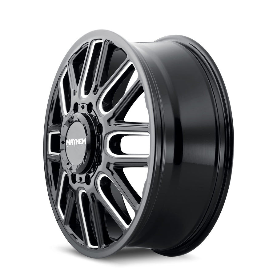 COGENT Mayhem DUALLY Black W/Milled Spokes Wheel with Alloy Steel (22 x 8.25 inches /8 x 142 mm, 115 mm Offset)