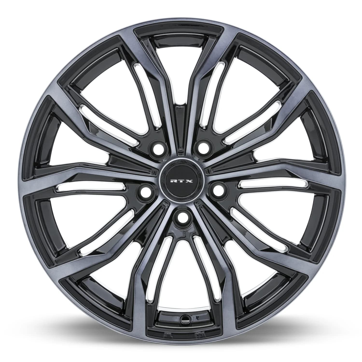 BLACK WIDOW RTX Custom Wheel - 20x9, 38 Offset, 5x108 Bolt Pattern, 63.4mm Hub - Black with Machined Gray Face Rim