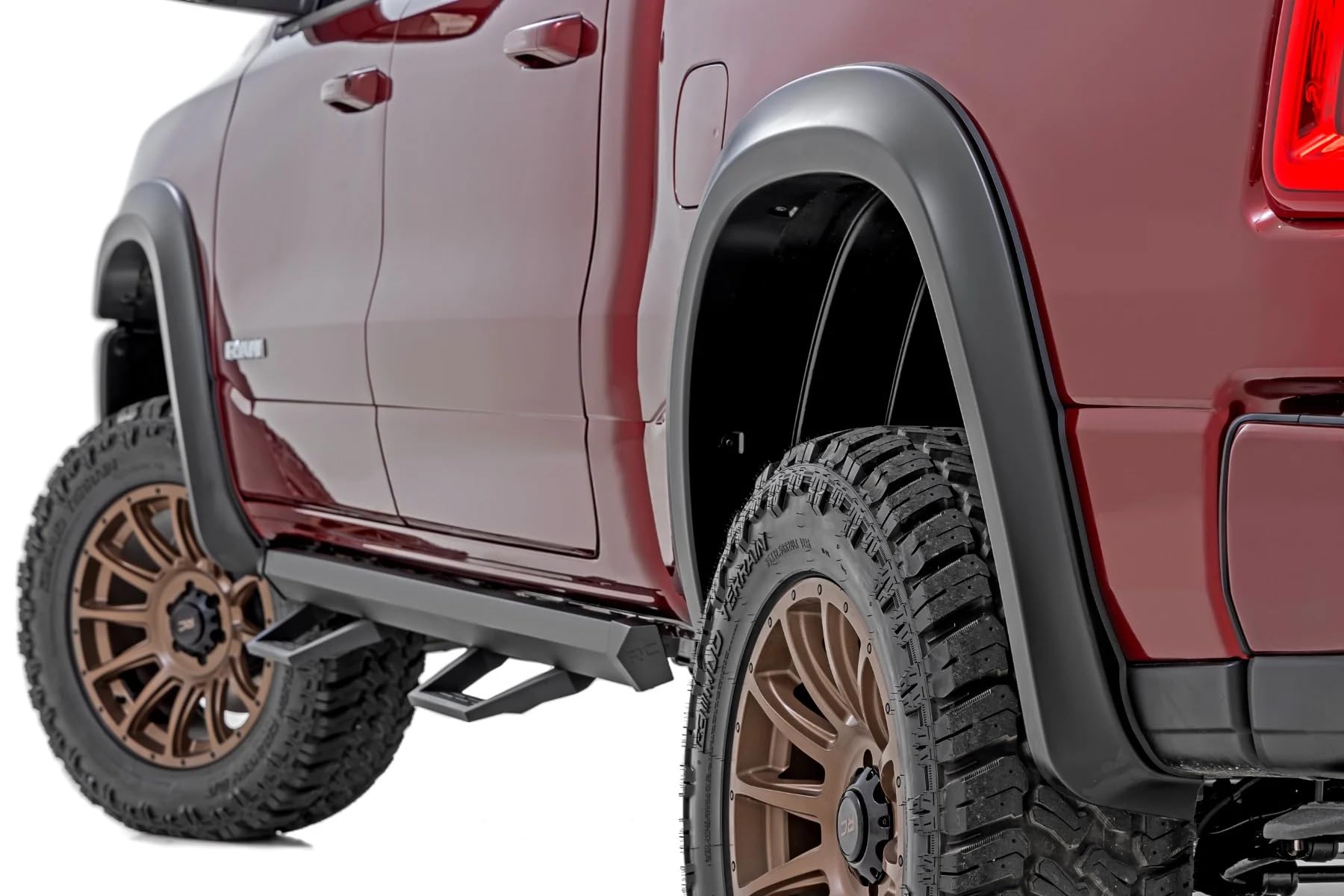 Rough Country Fender Flares Sport Style for Ram 1500 (2025-2026) - Durable ABS Flares, 1" Coverage, No-Drill Install, UV-Protected Flat Black Finish, Set of 4