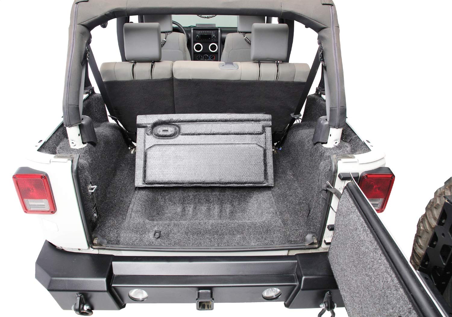 Jeep Cargo Kit - Bedrug | 2007 - 2010 Jeep Wrangler JK UNLTD 4 Door, Cargo Liner w/ Tailgate & Tub Liner | Grey - 5 pc. | BRJK07R4
