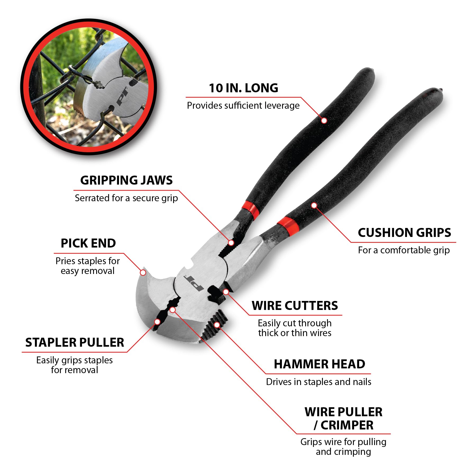 Performance Tool Fence Repair Plier W1500 Performance Tool