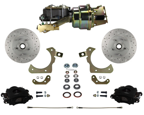 Power Front Disc Brake Conversion Kit With Maxgrip Xds Black Calipers LEED BRAKES