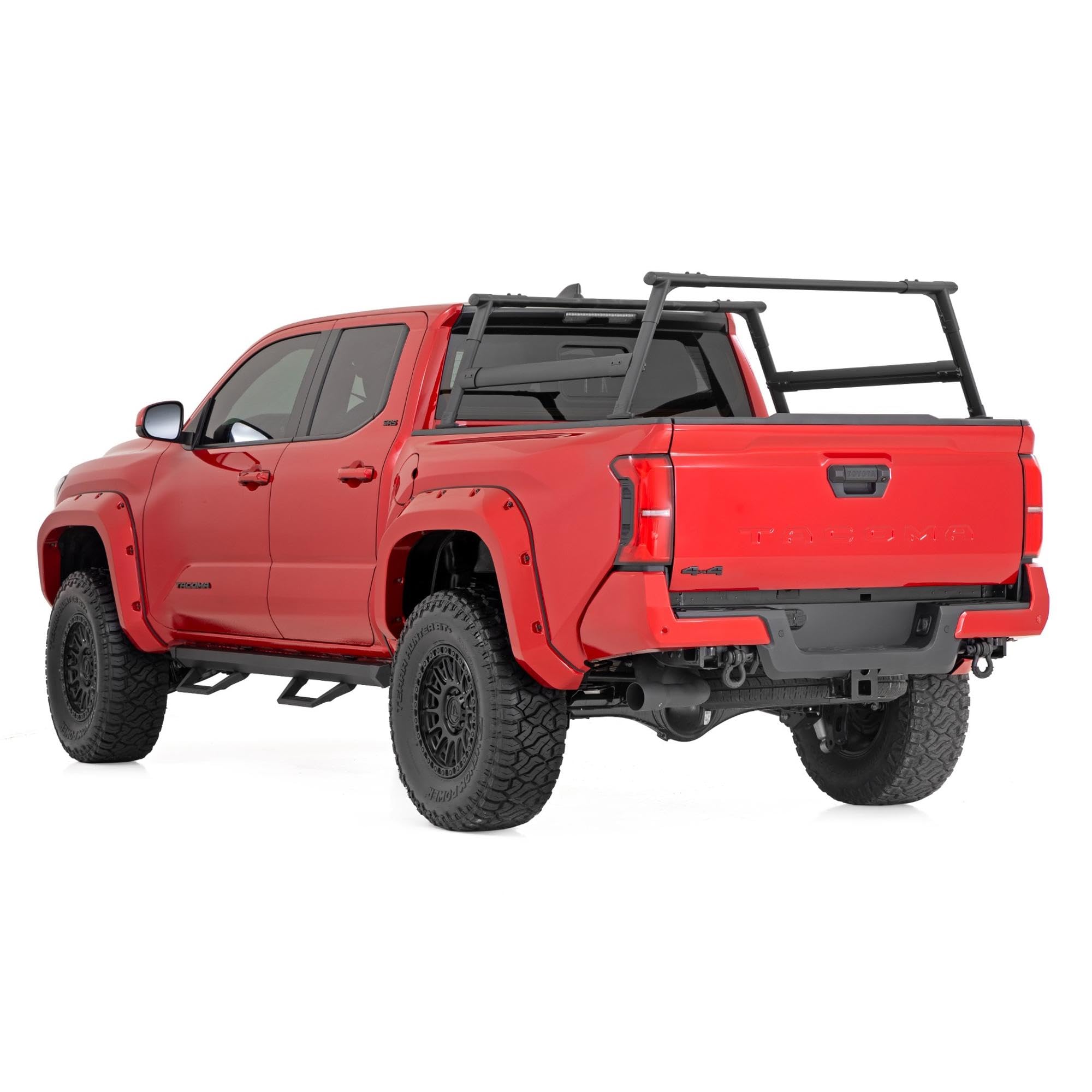 Rough Country Adjustable SR2 Aluminum Steps for Toyota Tacoma 2WD/4WD (2024) - Fits Double Cab