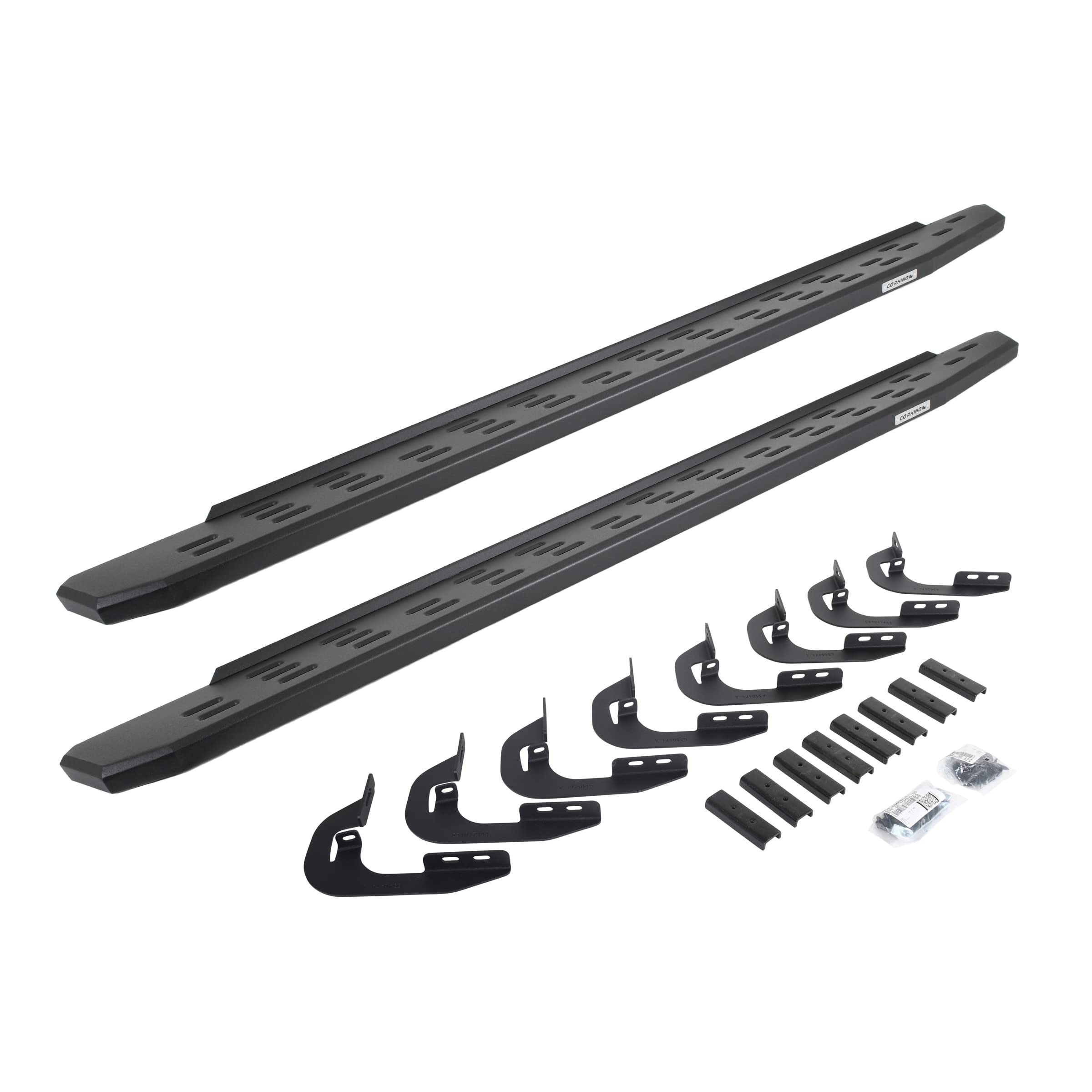 Go Rhino Running Boards & Brackets RB30 | Galvanized Steel, Textured Black | 69605880PC | Fits 2014-2018 Chevrolet Silverado/GMC Sierra 1500 Double Cab (See Description)