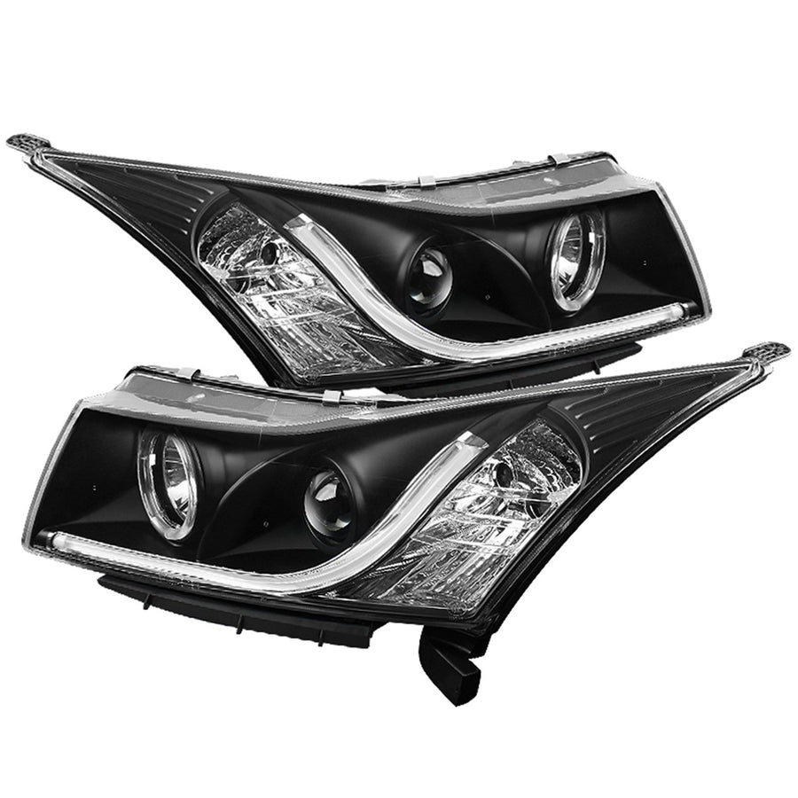 Chevy Cruze 11-14 Spyder 5074164 Projector Headlights - Light Tube DRL - Black - High H1 (Included) - Low H7 (Included)