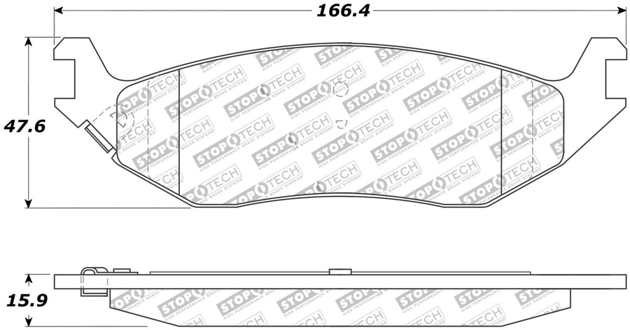 Rear StopTech 308.08980 Brake Pads with Shims and Hardware Street