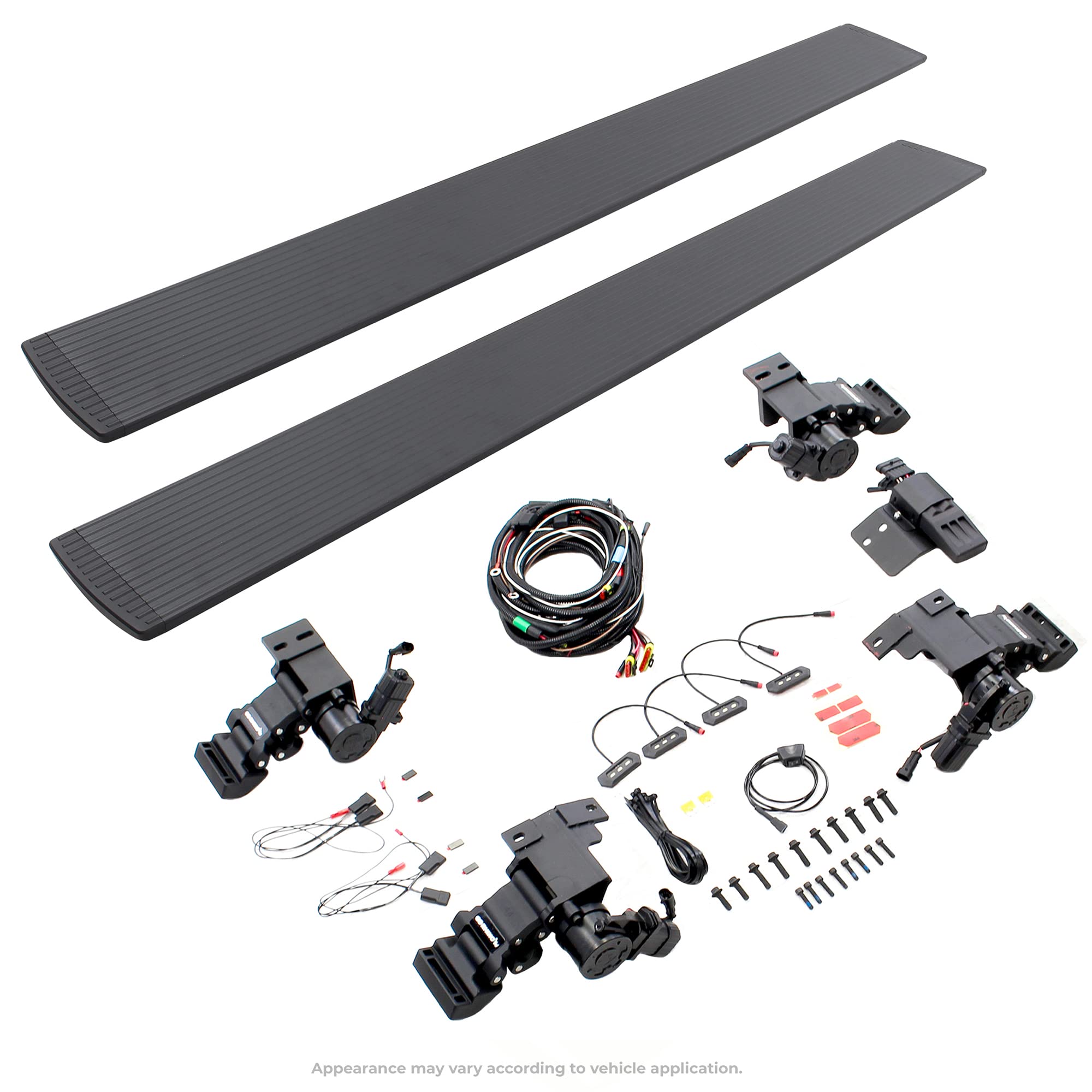 Volt Power Running Boards RealTruck for RAM 1500 (2019-2025) Quad Cab | Aluminum, Textured Black | 20436680PC | Electric Powerstep & Retractable Steps