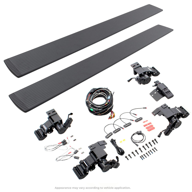 Volt Power Running Boards RealTruck for RAM 1500 (2019-2025) Quad Cab | Aluminum, Textured Black | 20436680PC | Electric Powerstep & Retractable Steps