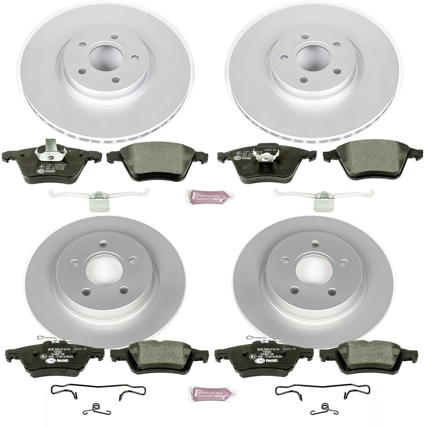 Power Stop ESK5469 Euro-Stop Front & Rear Brake Kit For Volvo C70 2006-2013, Volvo S40 2006-2011, Volvo V50 2006-2011 [Model Specific]