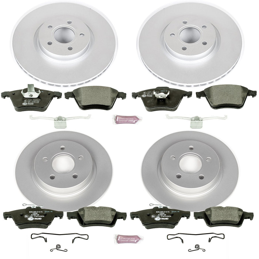 Power Stop ESK5469 Euro-Stop Front & Rear Brake Kit For Volvo C70 2006-2013, Volvo S40 2006-2011, Volvo V50 2006-2011 [Model Specific]