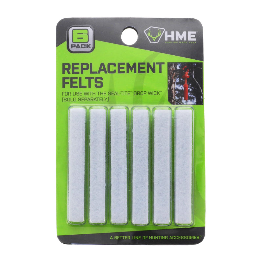 HME Replacement Felts Drop Wick (Pack of 6) Durable Effective Quick-Replacement Absorbent Refills for Hunting Scent Dispenser
