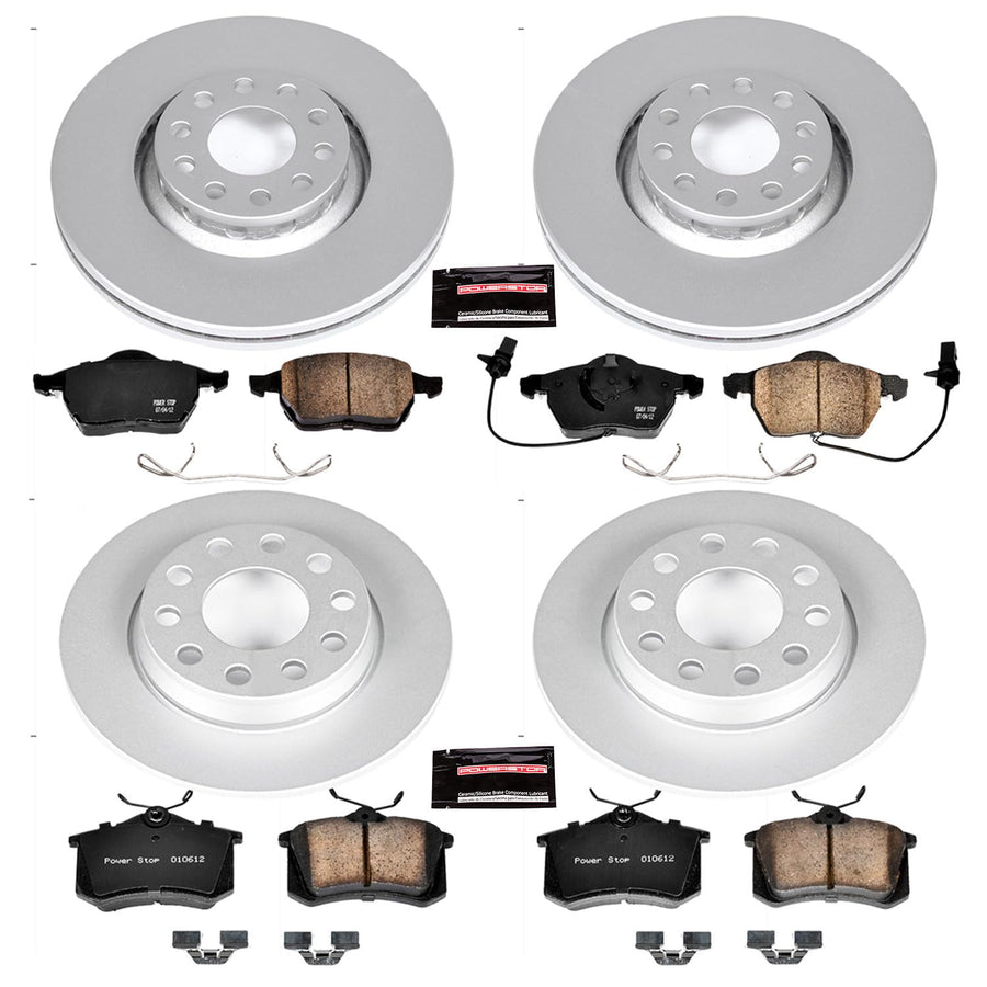 Power Stop CRK2777 Z23 Evolution Geomet Coated Brake Kit Front and Rear For Audi A4 2002-2006, Audi A4 Quattro 2002-2006 [Model Specific]