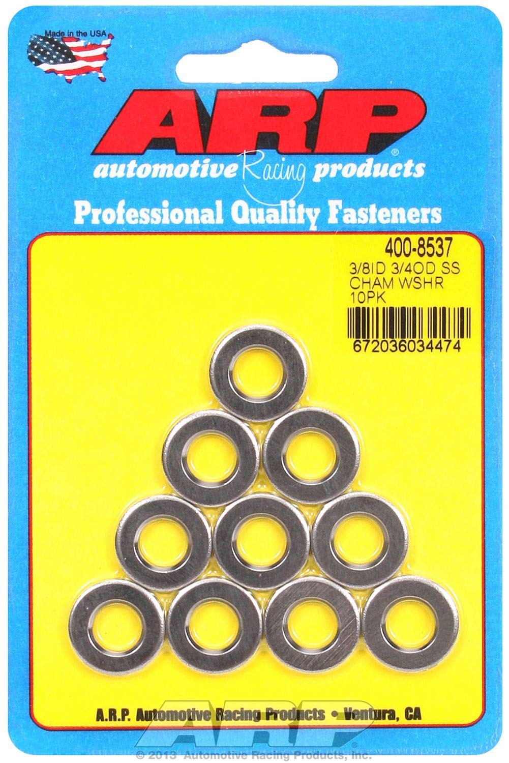 ARP 3/8" ID x 3/4" OD Stainless Steel Flat Washer - 10 Piece 400-8537
