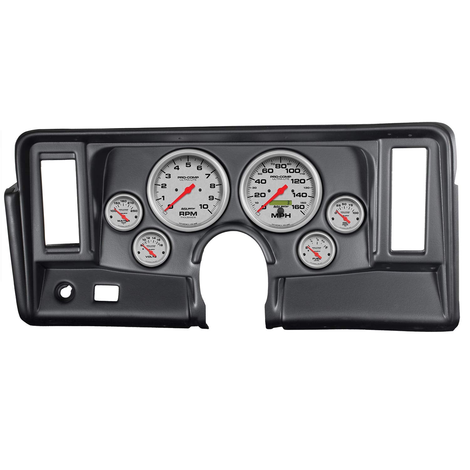 Auto Meter Gauge Kit 7024-UL, 6 Pc, Nova 69-76, Tach/Mph/Fuel/Oilp/Wtmp/Volt, Ultra-Lite