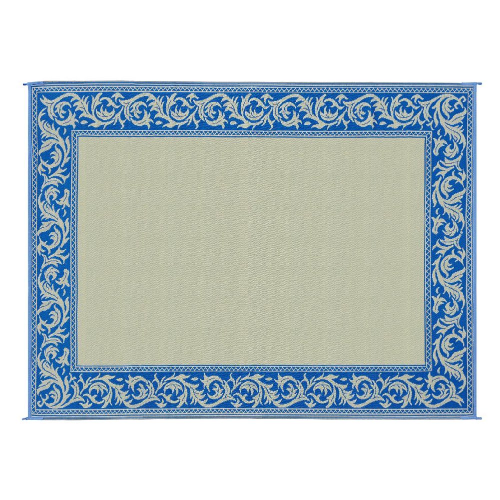 Camping Stylish RA3 Blue/Beige 9-Feet x 12-Feet Classical Mat