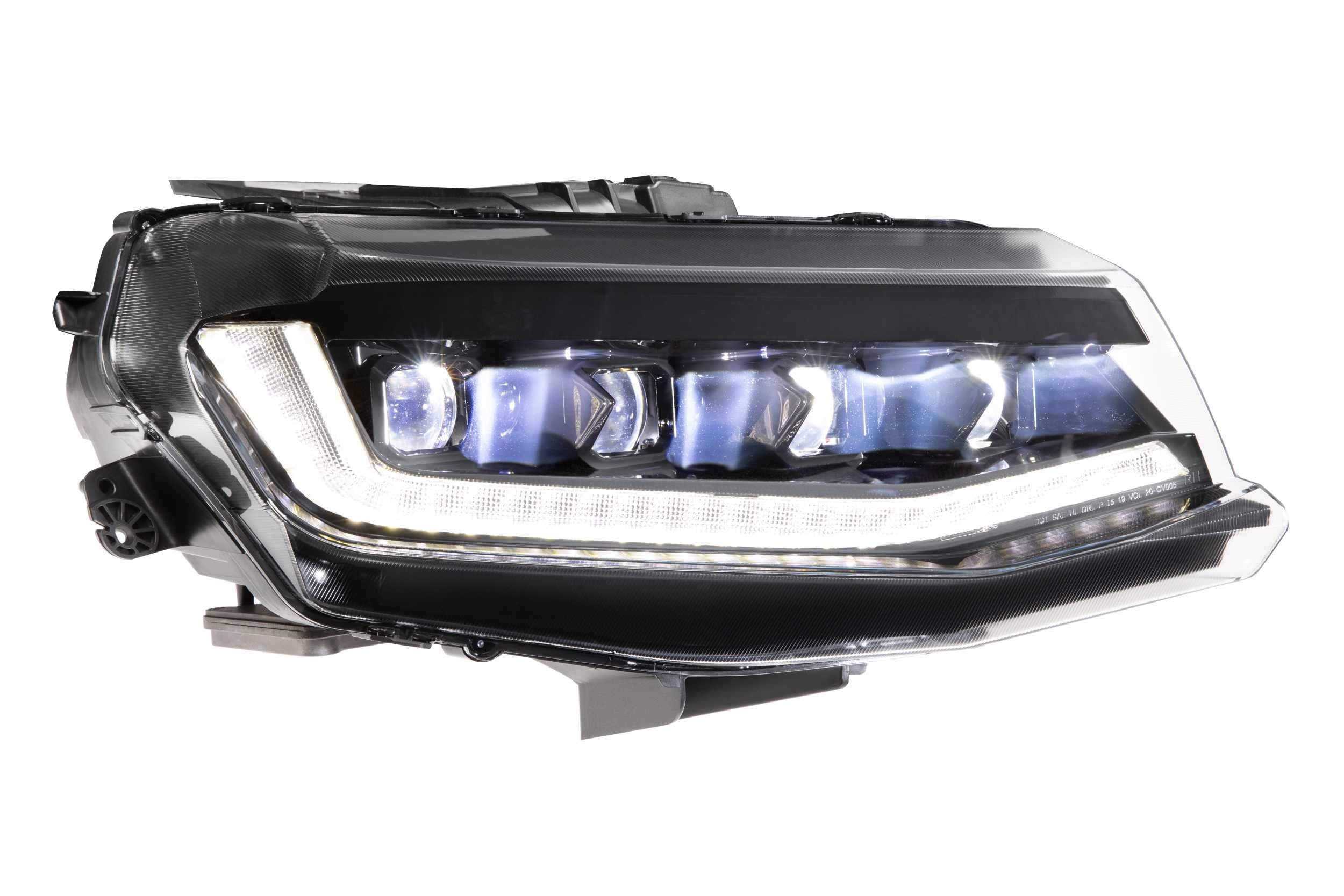 XB LED Headlight Housing Upgrade Morimoto, Fits 2016-2018 Chevrolet Camaro, Plug and Play Replacement, DOT Approved LED Assembly with Switchback Sequential Turn Signals & UV Coated Lens (1x LF403)
