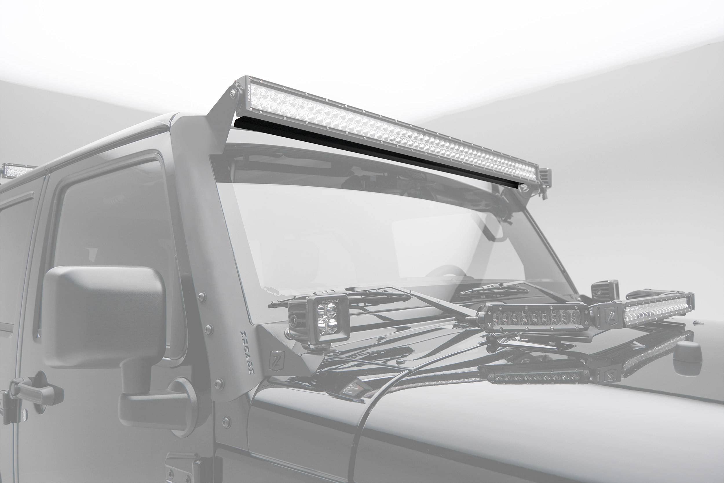 Noise Cancelling ZROADZ Wind Diffuser, Black, Aluminum for 50 Inch Straight Double Row LED Light Bar (Z330050S)