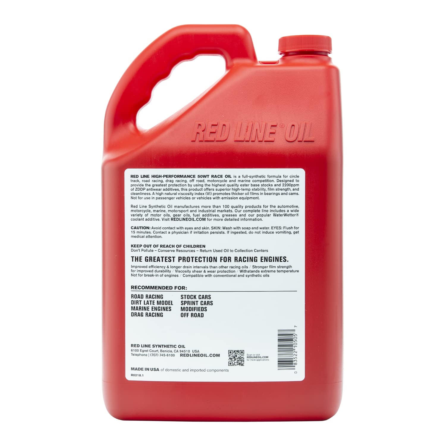 50WT Red Line Synthetic Race Motor Oil (15W50) - 1 Gallon